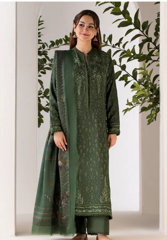Winter dhanak embroidered 3 pc
