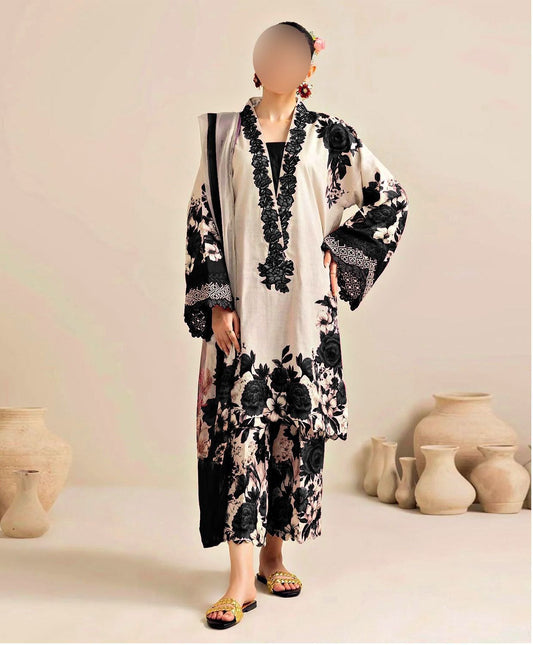 Printed silk 3 pc