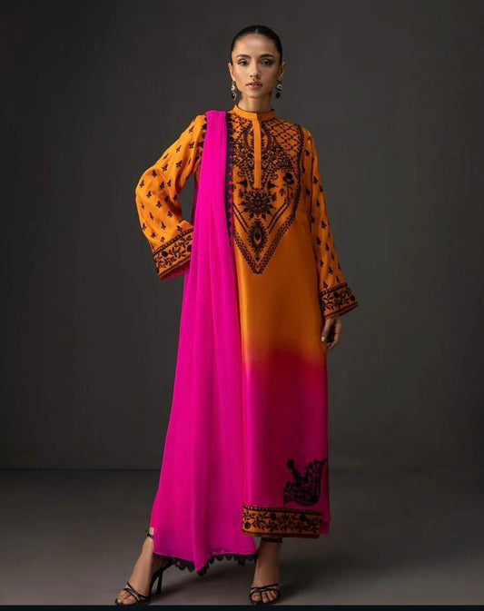 Printed silk 3 pc