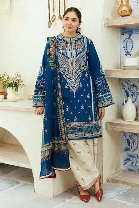 Winter dhanak embroidered 3 pc