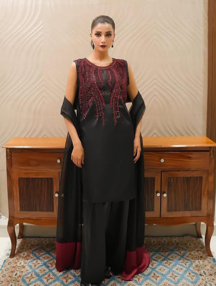 Party wear organza 3 pc