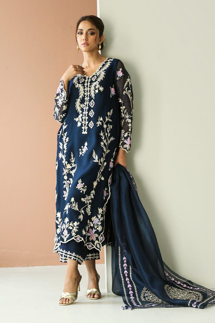 organza embroidered hand embellished luxury unstitched 3pc