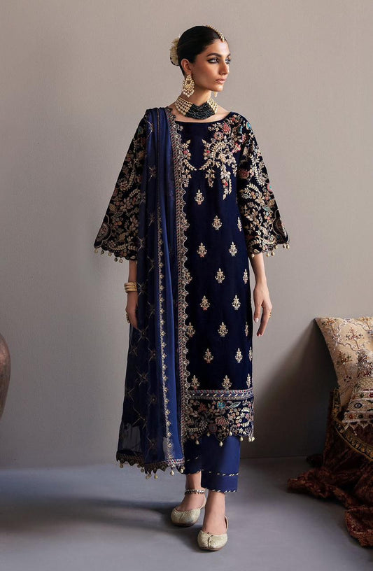 Party wear luxury velvet unstitched 3 pc