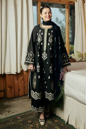 Winter dhanak embroidered 3 pc