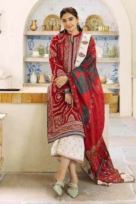 Winter dhanak embroidered 3 pc