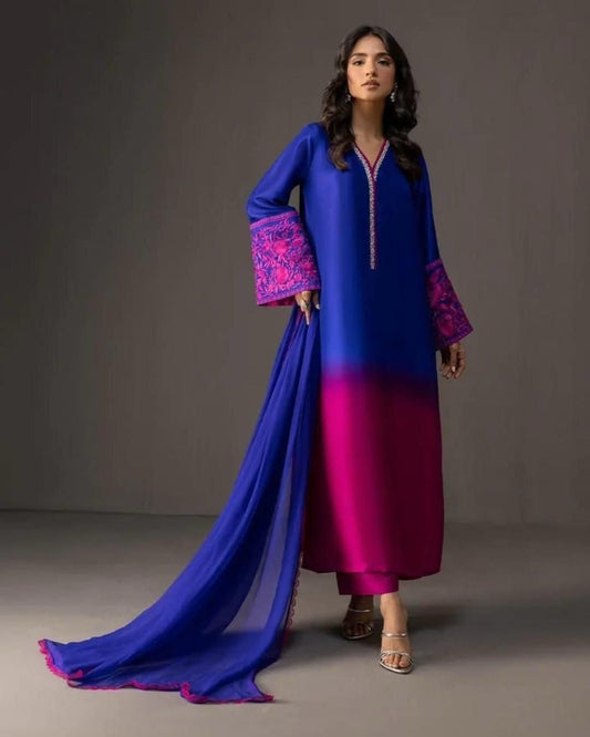 Printed silk 3 pc