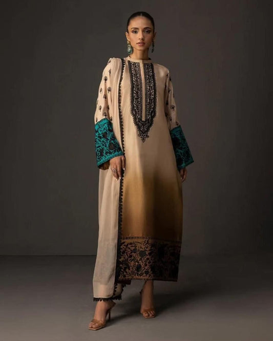 Printed silk 3 pc