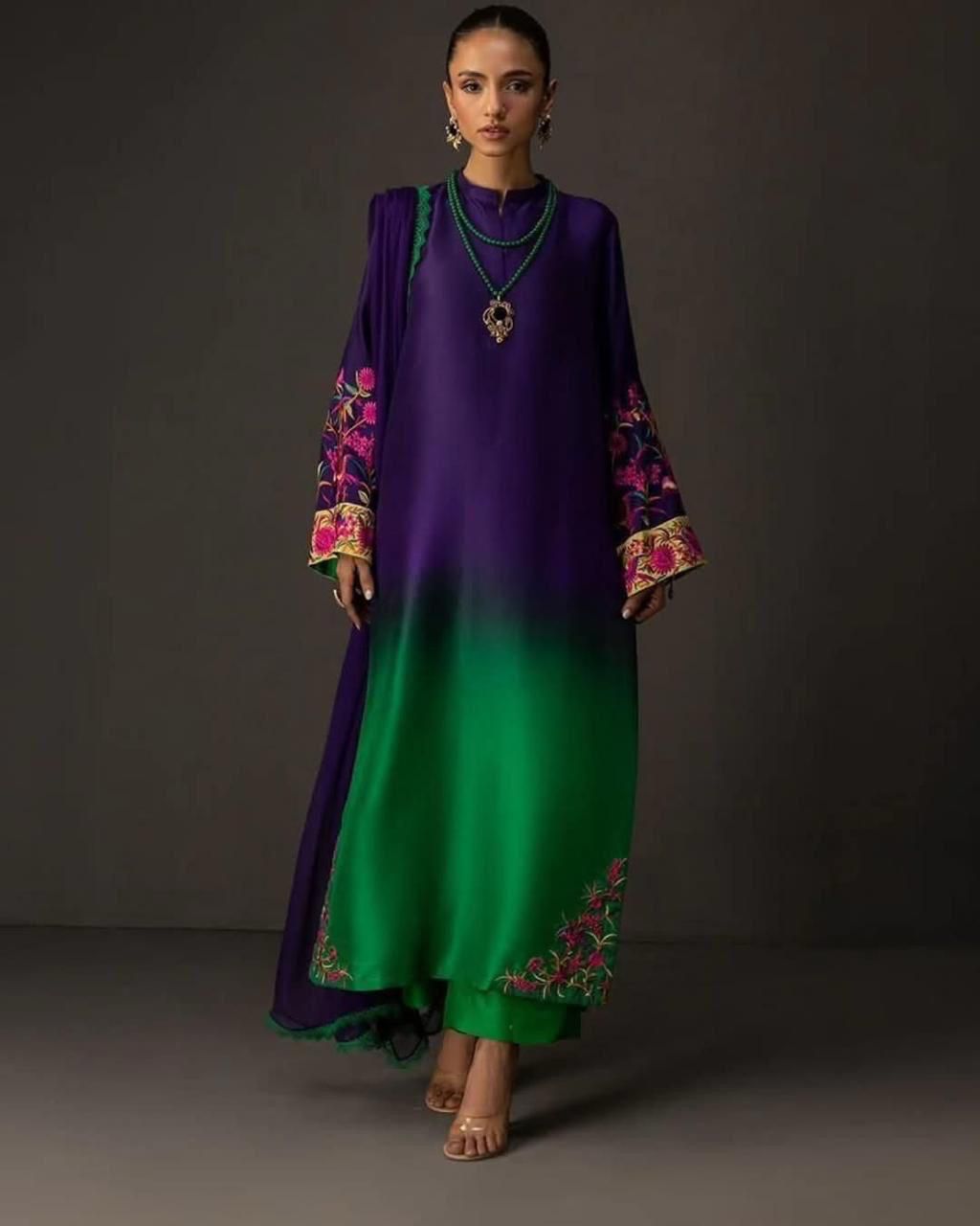Printed silk 3 pc