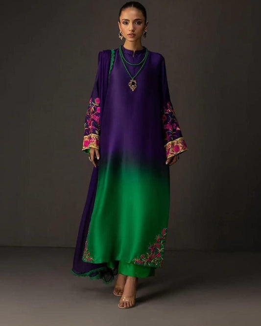 Printed silk 3 pc
